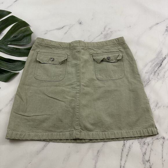 Lands End Womens Vintage Y2k Skort Size M Taupe Gray Cargo Cotton - Picture 8 of 12